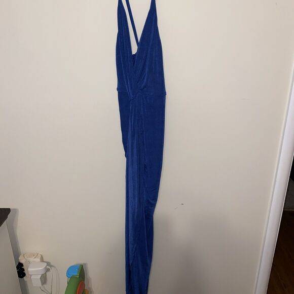 Lulus Dreamy Date Blue Surplice Midi Dress Size M - Picture 2 of 6